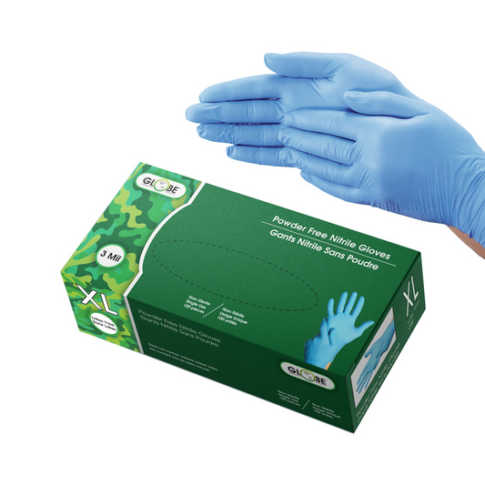Nitrile Gloves Powder Free 3mil Sky Blue - X-Large  (box of 100)