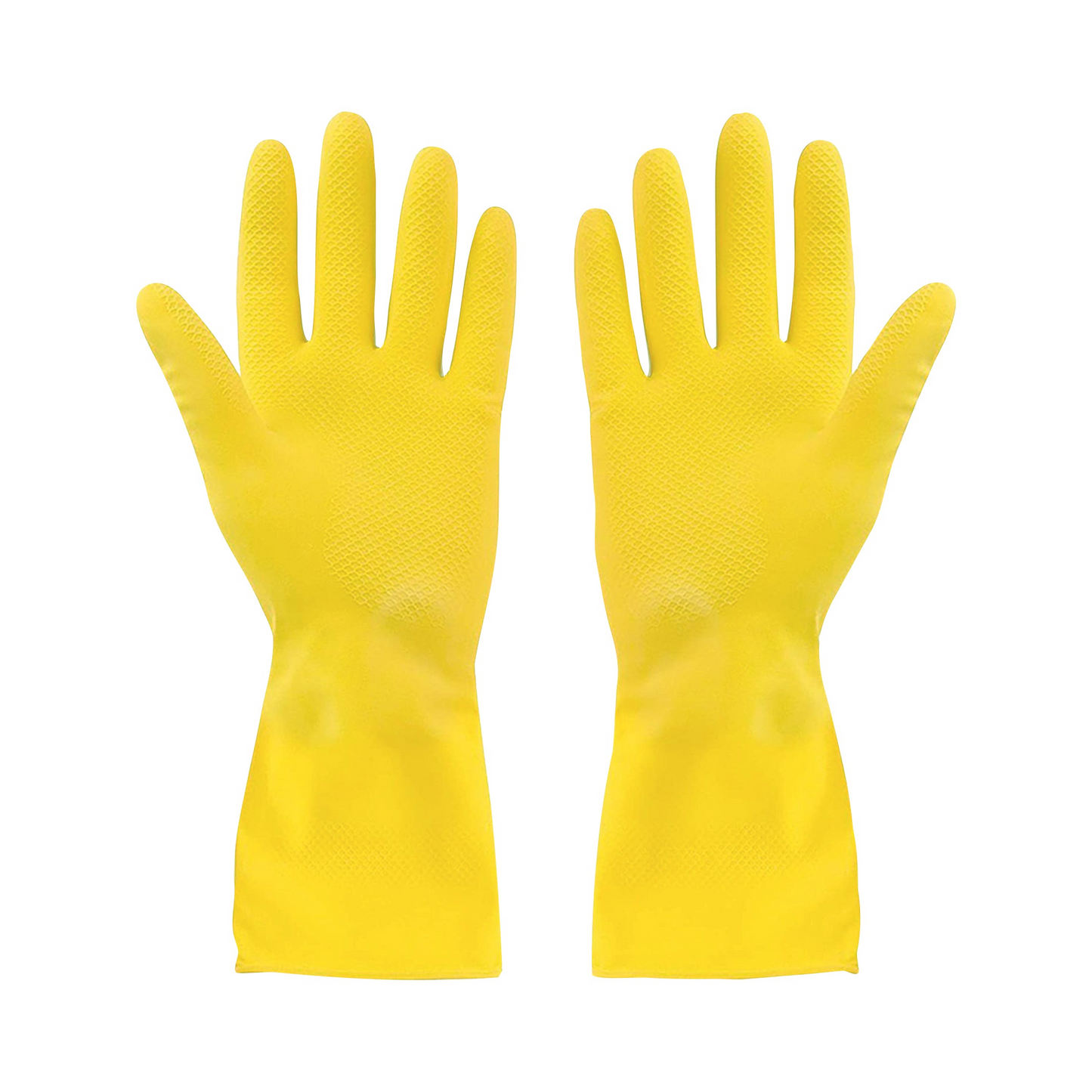 Rubber Gloves Flocklined? Yellow Small Extended Cuff - (12 pairs)