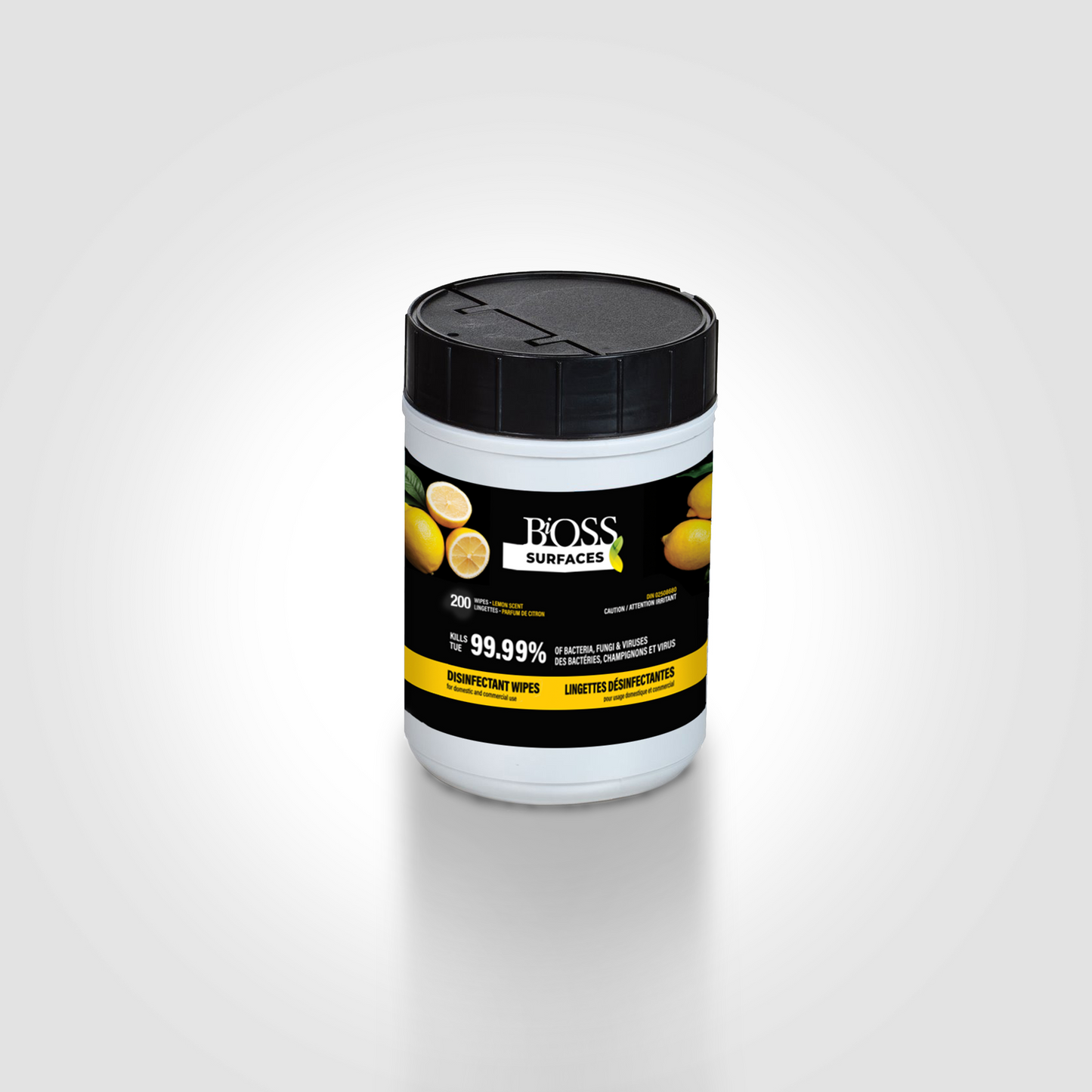 BiOSS | Lingettes désinfectantes pour surfaces - 200 - Parfum citron